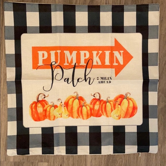 Buffalo Plaid Pumpkin Fall 18 x 18 Pillow Cover - Picture 1 of 2